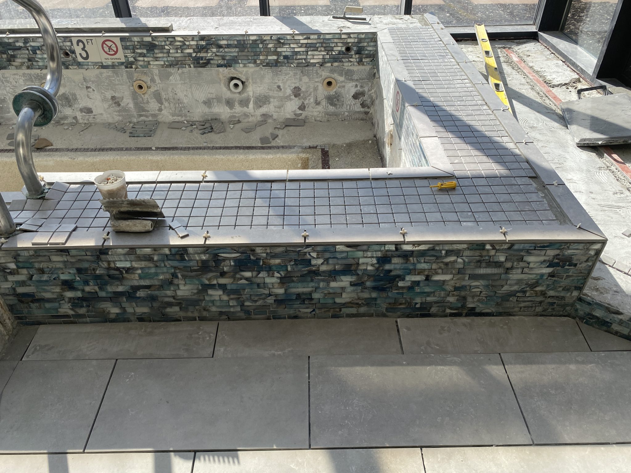 Stone Pool Edge and Coping Detail During Pool Renovation